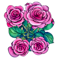 aguarela vintage rosa floral gerado ai png