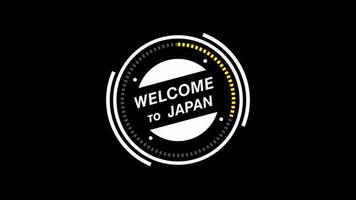 Welkom naar Japan animatie. hud cirkel, technologie futuristische gemakkelijk visie, transparant achtergrond, alpha kanaal voor ieder video kanaal