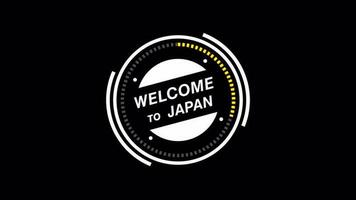 Welcome to Japan animation. HUD circle, technology futuristic simple view, transparent background, Alpha channel For any video channel