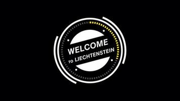 Welcome to Liechtenstein animation. HUD circle, technology futuristic simple view, transparent background, Alpha channel For any video channel