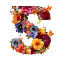 Letter S made of flowers and leaves, Flower font, generated png