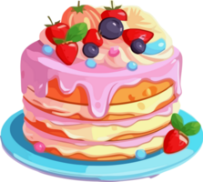 dolce torta illustrazione, pastello colorato png