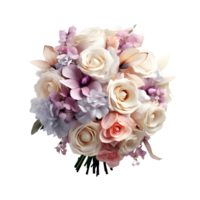 romantisch Weiß Rosa Blumen Strauß zum Hochzeit Blumen- Design, generativ ai generiert png