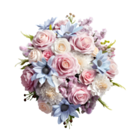 Pastel flowers bouquet for a wedding or celebration, generated png