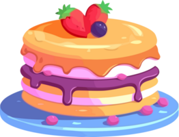 Happy Birthday Element with Pastel Colorful Cake png
