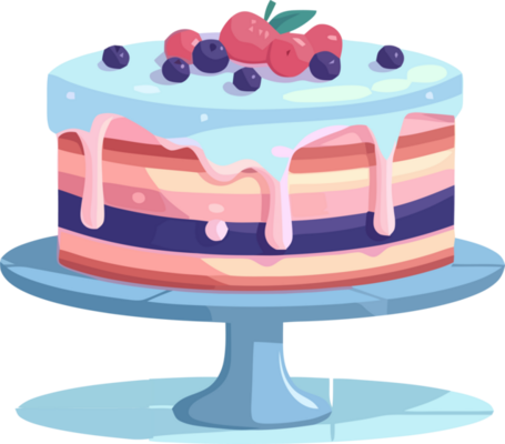 desenho animado bolo delícias, colorida pastel alegria para festas