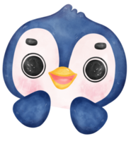 adorabile acquerello bambino pinguino con un' gioioso espressione, vivace asilo bambini illustrazione png