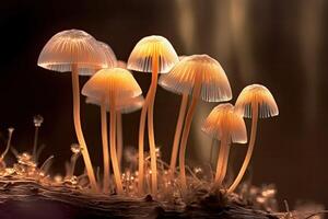 Portrait beautiful forest mushrooms photo