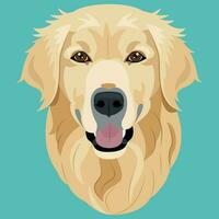 Golden retriever flat portrait illustration vector