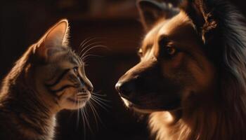 mullido gatito y de pura raza perro compartir amor generado por ai foto