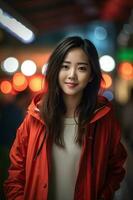 Portrait a beautiful asian woman AI Generate photo