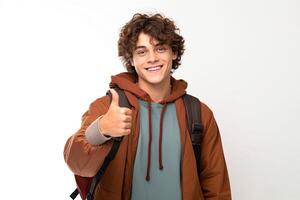 Portrait student smiling confident ai generate photo