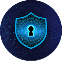Modern Cybersecurity Technology Background with shield png