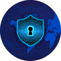 Modern Cybersecurity Technology Background with shield png