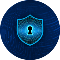 Modern Cybersecurity Technology Background with shield png