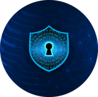 Modern Cybersecurity Technology Background with shield png