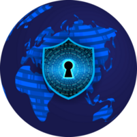 Modern Cybersecurity Technology Background with shield png