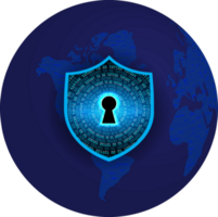 Modern Cybersecurity Technology Background with shield png