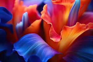 retrato macro hermosa iris flor ai generativo foto