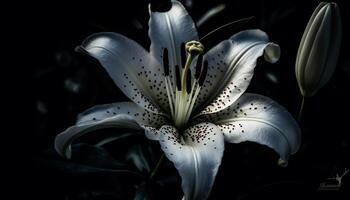 elegante orquídea florecer, Fresco y delicado belleza generado por ai foto