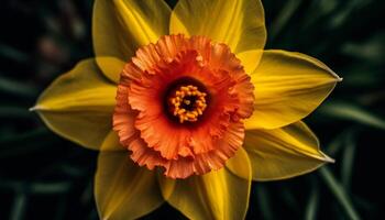 Vibrant flowers bloom in nature formal garden generated by AI photo