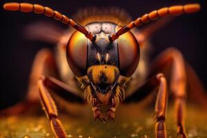 Portrait macro insect on the leaf photo