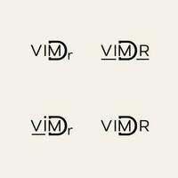 Monogram logo, Initial letters D and V or Dr Vim black color on beige background vector