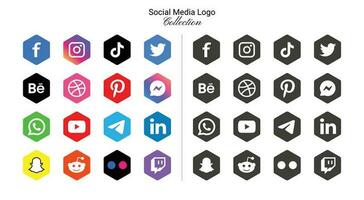 Popular social network symbols, social media logo icons collection vector