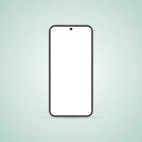 Realistic Smartphone Interface, High Quality Mobile Phone Front View, Empty Screen Vector Mockup