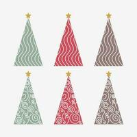 Christmas tree modern trendy cut out line drawing vector illustration for Christmas decoration party celebration in December