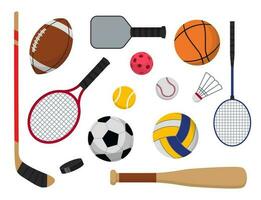 deporte equipo colocar. colección de Deportes herramientas. vector ilustración en plano estilo