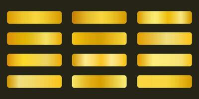 Gold Metallic Gradient Set For Vector Design