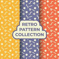 Retro Doodle Pattern. Colorful Set. Vector Illustration