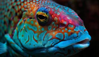 Colorful clown fish swimming in tropical reef generated by AI photo