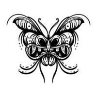 Butterfly Line Art Tattoo Illustration vector