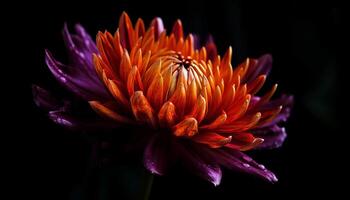 Vibrant petals adorn single dahlia in summer generated by AI photo