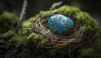 New life emerges from fragile bird nest generated by AI photo