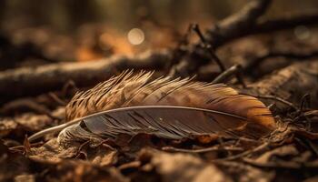 Autumn elegance A tranquil feathered scene generated by AI photo