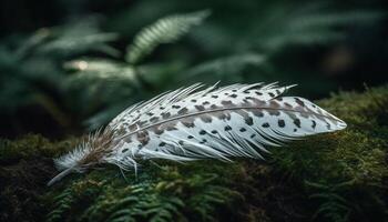 The peacock tail feathers display stunning patterns generated by AI photo