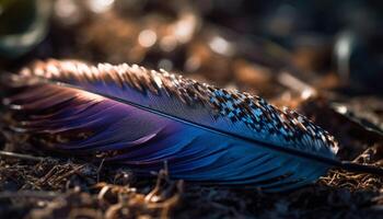 Soft feather quill pen captures nature elegance generated by AI photo