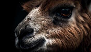 mullido alpaca y cabra actitud para retrato generado por ai foto