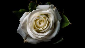 belleza en naturaleza, un soltero Rosa flores generado por ai foto