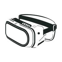 The symbol of virtual reality glasses. Black and white icons of VR devices. VR glasses technology vector