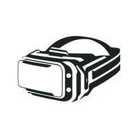 silueta de un virtual realidad lentes icono. vr auriculares icono vector. 3d vr lentes tecnología aislado en un blanco antecedentes vector