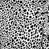 Cheetah or leopard skin pattern. Unique black and white dot round pattern for industrial fabric design vector