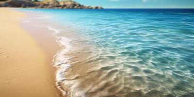 maravilloso hermosa mar paisaje playa con turquesa agua. hermosa arena playa con turquesa agua. viaje concepto. generativo ai foto