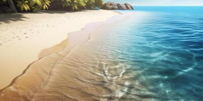 Stunning beautiful sea landscape beach with turquoise water. Beautiful Sand beach with turquoise water. Travel concept. photo