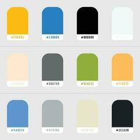 various color palette guide with code . vector