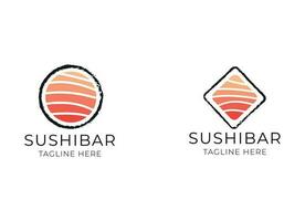 Japanese Sushi Dish Seafood Restaurant Bar logo design vector
