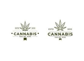 canabis hoja logo vector icono. médico marijuana logo emblema. canabis emblema logo diseño